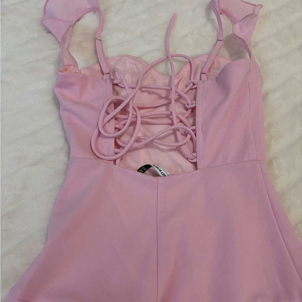 Pink Ruffled Mini Dress - Picture 2 of 3